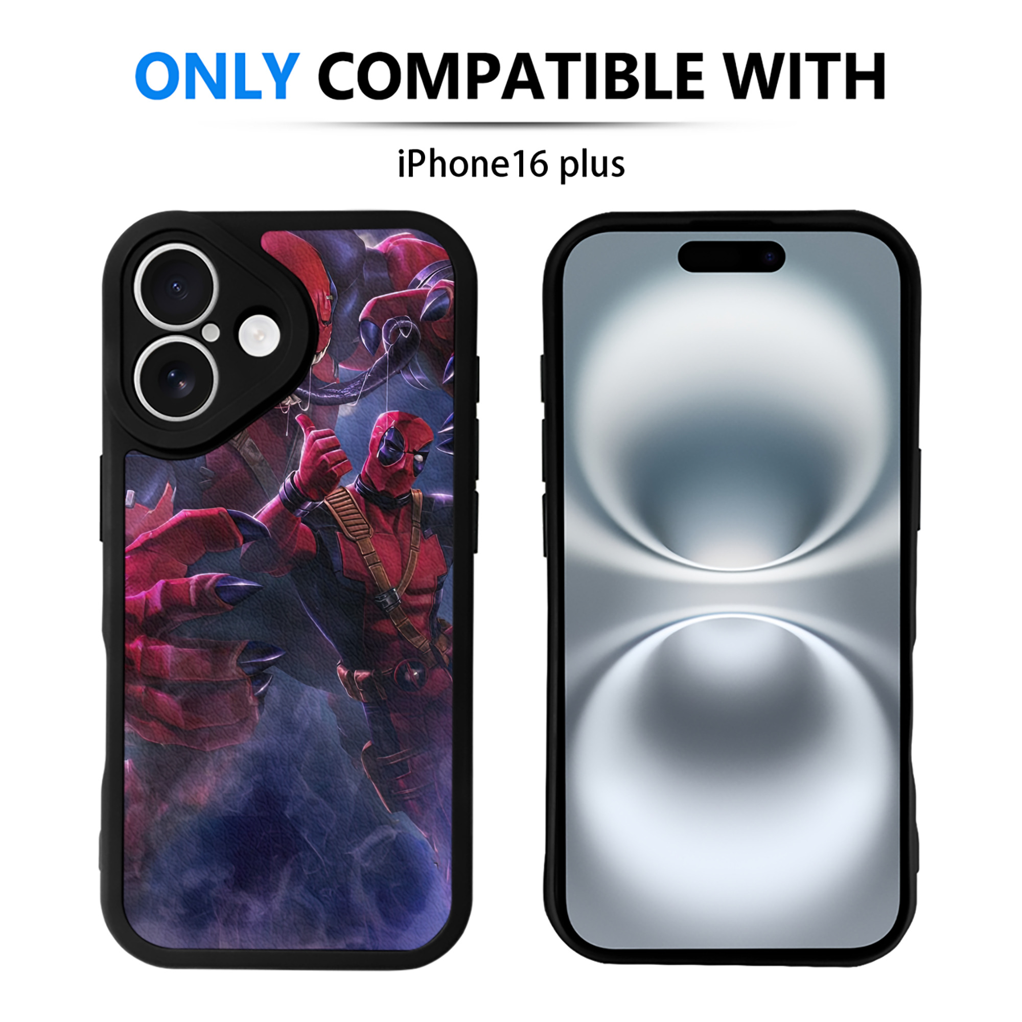 （画像用） Deadpool デッドプール 【iPhone 16シリーズ対応】シリコンスマホケース（レザー調） 材質：シリコン